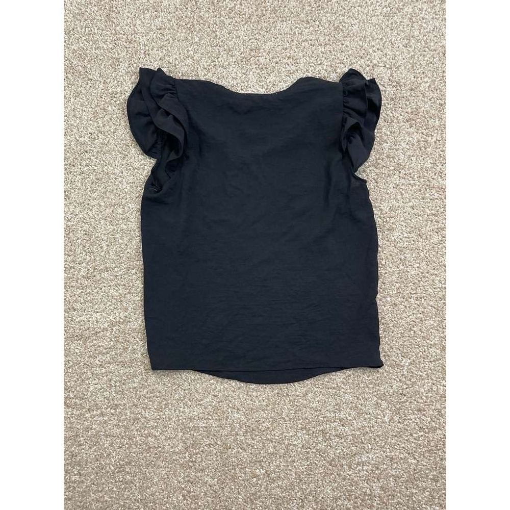 Women's Black Ruffle Sleeve Top Size Xs